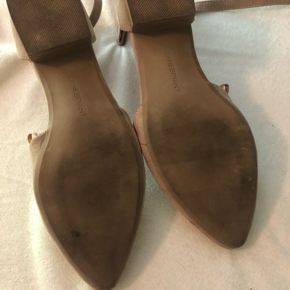 Lane Bryant Shoes with Ankle Straps. Size 10W.  Faux Suede Nude Color - Picture 2 of 3